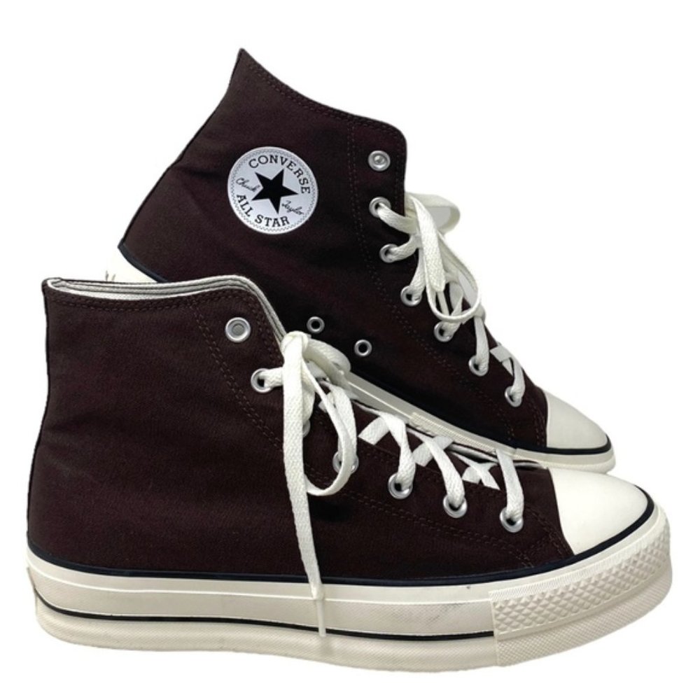 Converse Ctas Lift Platform Casual Brown Canvas Shoes Hi Men Custom 171209C-WWBW